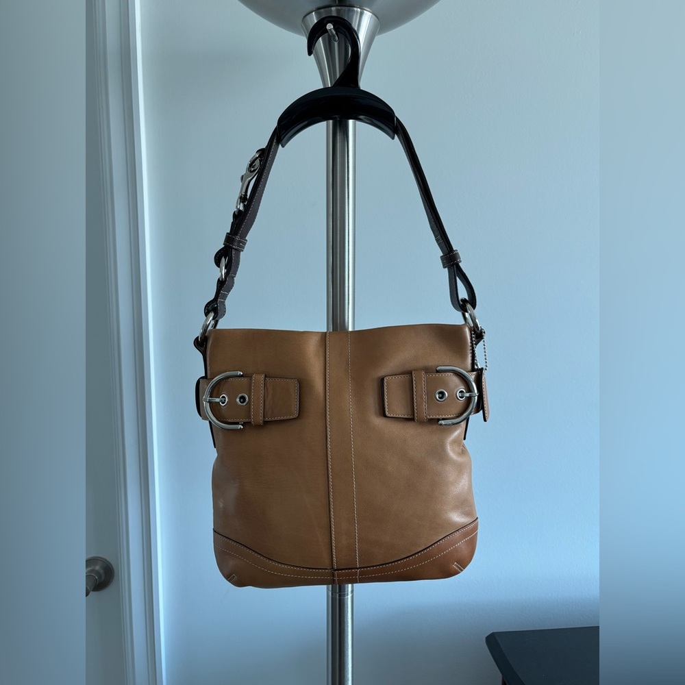 Vintage Coach Brown Leather Soho Convertible Shoulder to Crossbody Handbag Y2K